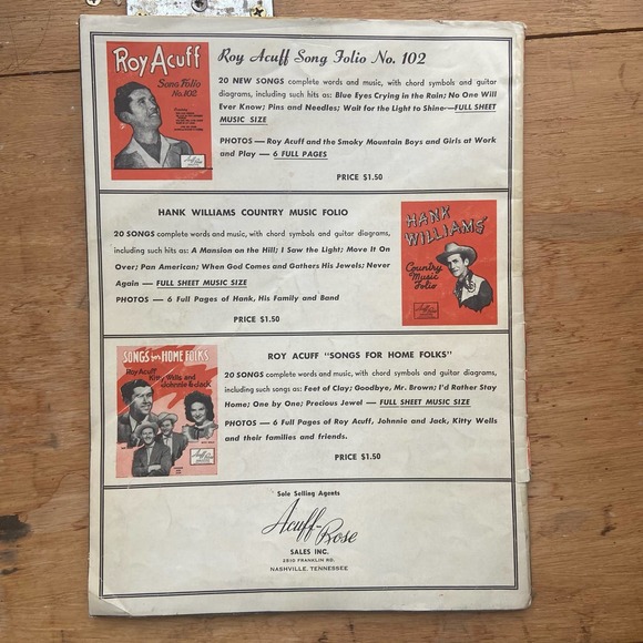 Hank Williams' Country Hit Parade 1950 Vintage Song Music Piano Guitar Vocal - Picture 2 of 3